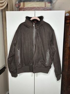 Robert Graham Harrington Bomber Suede Jacket Casual Mens Sz XL Dark Brown NEW